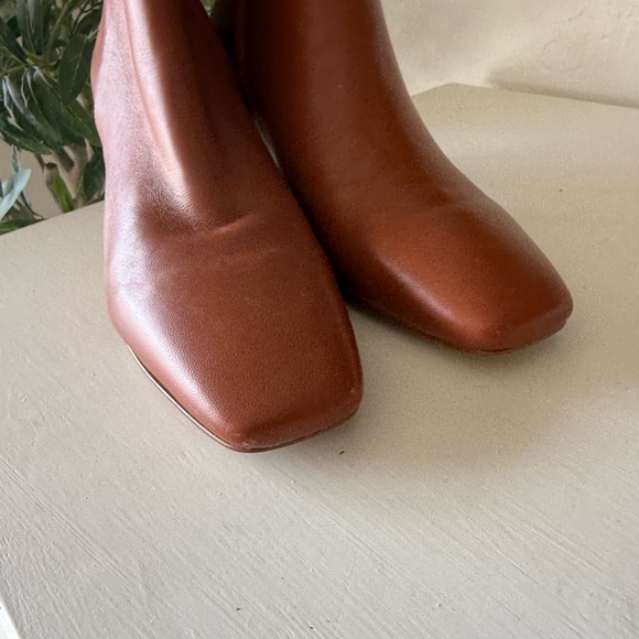 Sam Edelman Women's Leather Almond Toe Ankle Boot in Cognac Brown - Picture 5 of 7